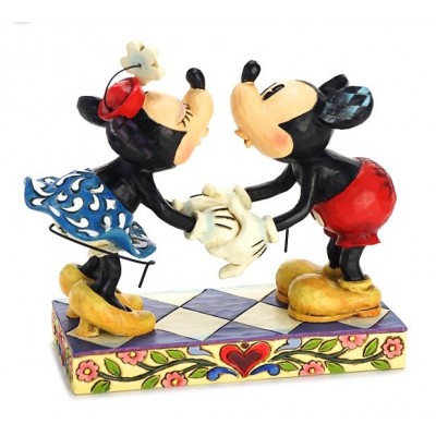 Mickey and Minnie Kissing Heartwood Disney Tradition